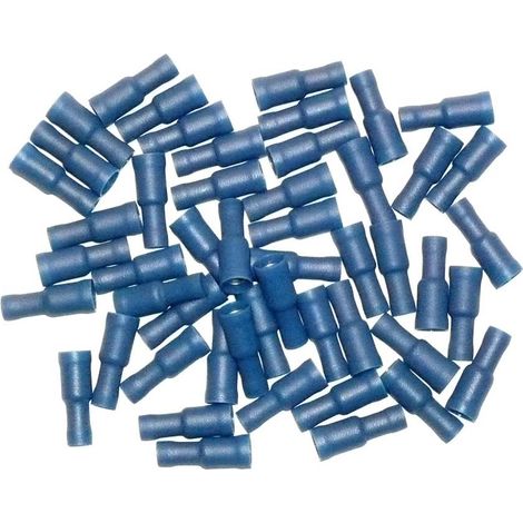 Connettori elettrici femmina rotondi blu 5 - confezione da 50 connettori