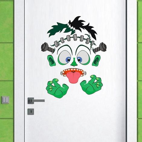 Décoration amusante d'Halloween Hulk Frankenstein pour garage, réfrigérateur, porte murale, cuisine, accessoires de fête mignons (1/5)