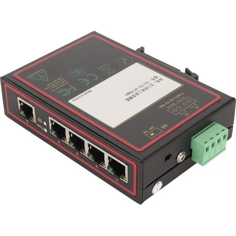 Commutateur Ethernet Industriel, 5 Ports, Rail de Guidage DIN 100 Mbps, Protection IP40, Commutateur Réseau Non géré, IP40, Plage de Température de Fonctionnement de -40 à 80, (1/5)