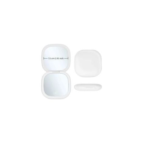 Miroir de beauté portable pliable, miroir de maquillage carré à double éclairage LED grossissant 10x (1/4)