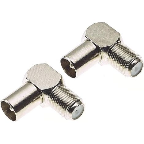 Right Angle Coaxial Cable Connector 90 Degree F Type 75 Ohm Plug RF Adapter L Shape for Mounted TV DVD Satellite Receiver F Type Cable Connector (1/4)