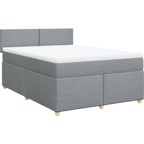 Maison Exclusive - Giroletto a Molle con Materasso Grigio Chiaro 140x200cm Tessuto