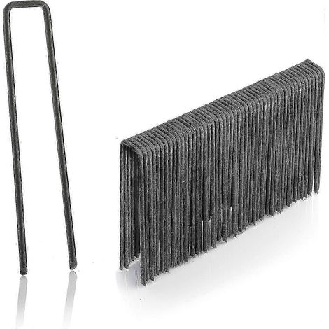 50 bornes de jardin en acier non revêtu, de 150 mm de long, 40 mm de large et 2,5 mm de diamètre, pour la fixation et le renforcement. (1/5)