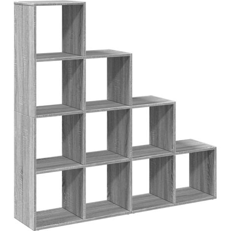 Maison Exclusive - Raumteiler-Bücherregal 4 Stufen Grau Sonoma 13