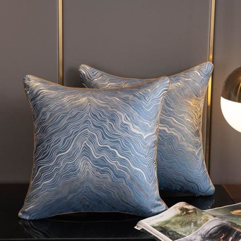 Housses de Coussin,Coussin de canapé de luxe léger bleu,45 x 45 cm (1/4)