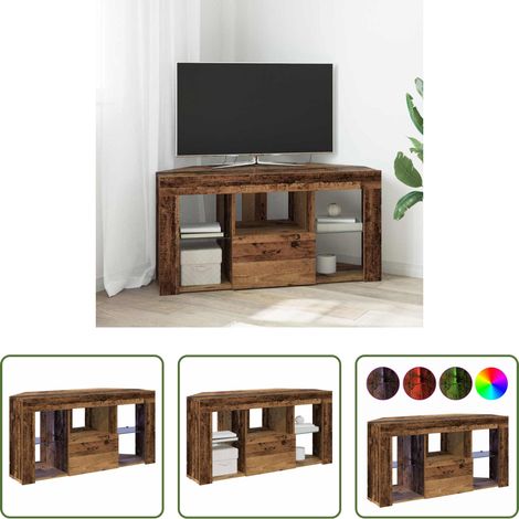 Meuble tv bois ancien - Meuble TV LED d'Angle Bois ancien 100 x 40 x 50 cm (1/5)