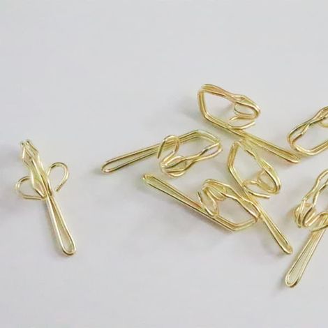 Crochets de rideaux dorés (lot de 100), crochets métalliques, pour volants de rideaux (1/4)