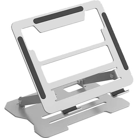 Supporto regolabile per laptop - Supporto ergonomico portatile in lega di alluminio, regolabile in altezza e angolazione, compatibile universalmente con laptop MacBook, Dell, HP e Lenovo (grigio)