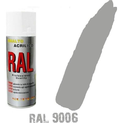 Bomboletta spray grigio alluminio ral 9006 acrilico vernice brillante lucido rap