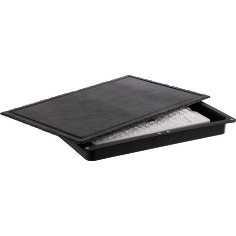 APS 11645 - Piastra refrigerante "SLATE", 3 pezzi, in ardesia naturale con contenitore e 1 lavagna, 58 x 38 x 6,5 cm (1/3)
