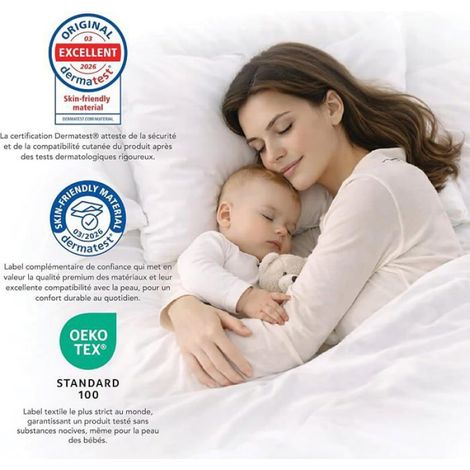 Taie oreiller 40x70 cm Lot de 2 en 100% Coton Jersey 150 g/m2 Beige avec Fermeture écir Housse Douce 40x70 Beige PARURE DE COUETTE (1/5)