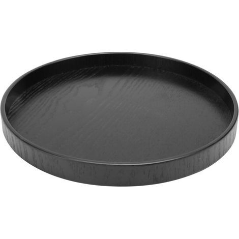 Brrnoo, vassoio rotondo in legno nero, ideale per caffè, tè ed espresso. (1/5)
