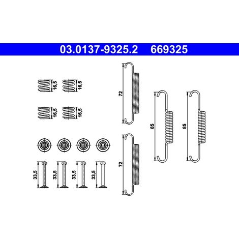 Kit d'accessoires, mâchoires de frein de stationnement ATE 03.0137-9325.2 KIA