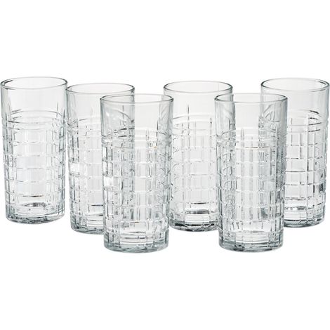 Mopita Seul Set 6 Bicchieri Bibita 356 Ml Vetro Trasparente