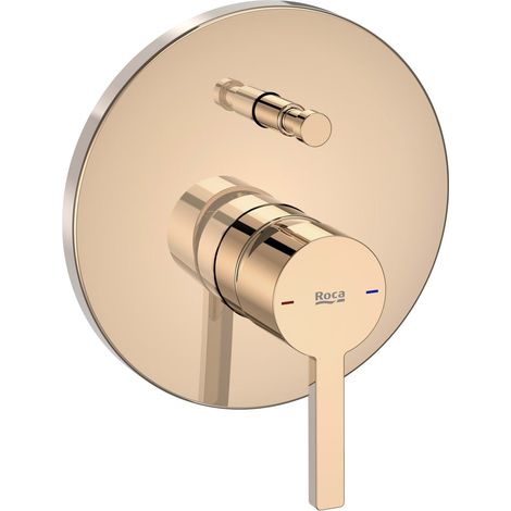 ROCA A5A0B96RG0 NAIA Grifo Monomando Empotrable para Baño-Ducha con Inversor Automático Oro Rosa - ref: A5A0B96RG0 (1/2)