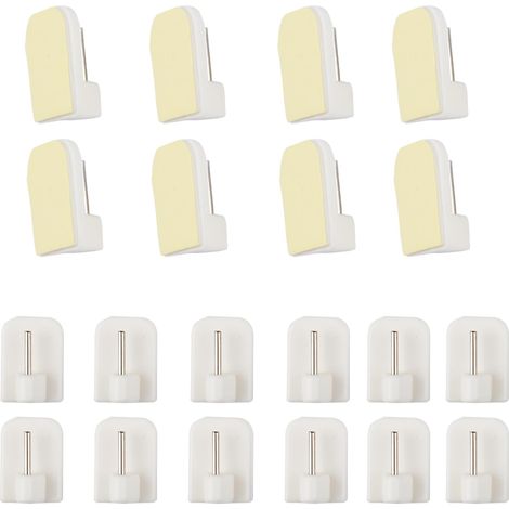 Crochets Rideaux Autocollants sans Percage–Support Tringle Adhésif pour Barre à Rideau–Accroche Rideau Solide Cuisine Salle de Bain 20 (1/5)