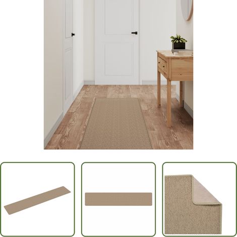 Tapis de sol - Tapis de couloir aspect sisal sable 50x250 cm (1/5)