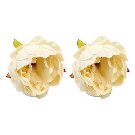 Lot de 2 têtes de pivoines artificielles pour mariage, loisirs créatifs, décoration de bureau.crème (1/5)