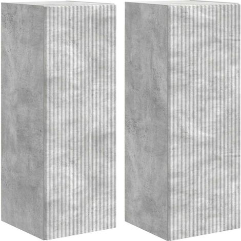 Maison Exclusive - Mobile TV da parete 2 pcs Calcestruzzo 30 x 31 x 80 cm