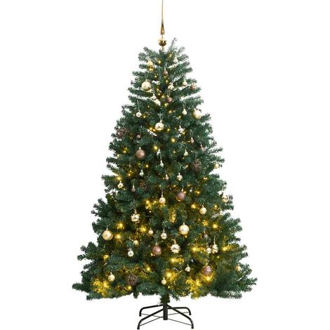 Sapin de Noël artificiel articulé 300 LED et boules 240 cm vidaXL