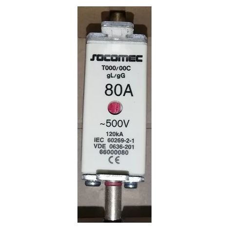 Socomec 66000080 HPC-Sicherung Größe 00C GG/GL 80A 500V