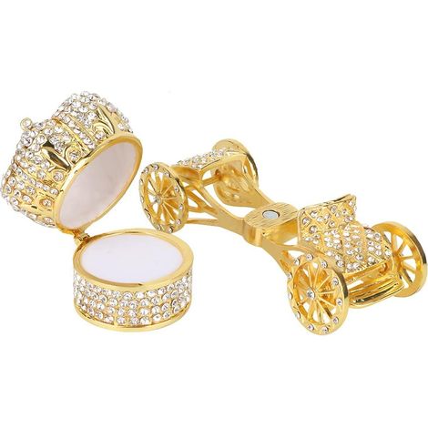 Boîte à bagues, Ornements de décor de Couronne de Diamant de Chariot de Diamant, boîte à Bijoux de Diamant de Style européen, pour Le Stockage de décoration de Commode à la Maison (1/5)