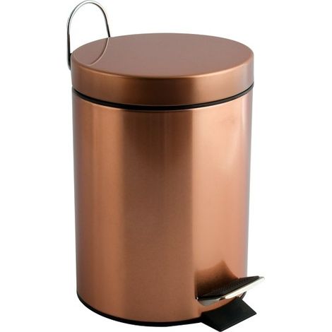 HANS Papelera con pedal de acero 3L Efecto cobre MSV (1/5)