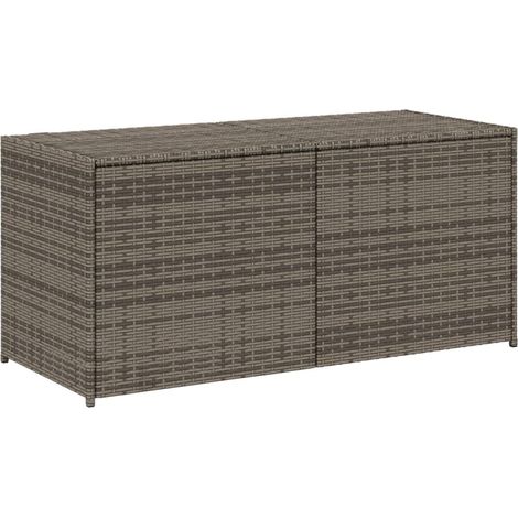 Boîte de rangement de jardin，Coffre de rangement gris 283L résine tressée CFW330765 (1/5)