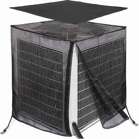 Housse de climatiseur entièrement en maille avec dessus imperméable amovible - Protection toutes saisons pour unité extérieure de climatiseur - Taille L (1/5)