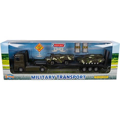 2-PLAY TRAFFIC 2-Play Die-cast Truck Transporter with Tanks, 24cm (1/3)