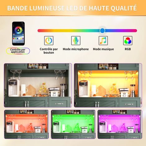 Compartiment de rangement / Meuble de stockage / Meuble de cuisine / Meuble pour les buffets, dimensions : 120x40x188 cm. Il est équipé d’une lumière LED. Le meuble comprend également des étagères (1/5)