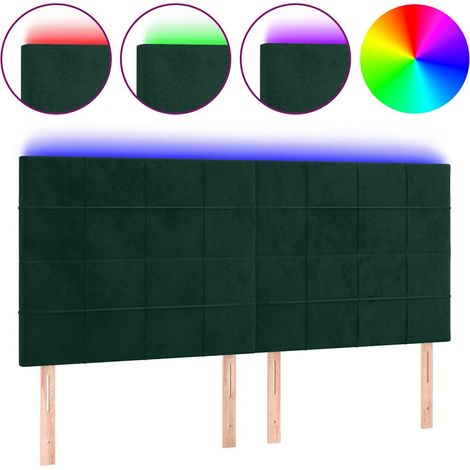 Maison Exclusive - Testiera a LED Verde Scuro 160x5x118/128cm in Velluto