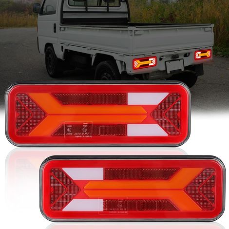 2 feux arrière de remorque 12V/24V étanche clignotant frein arrière antibrouillard réflecteur lampe pour remorque camion camion caravane van tracteur (1/5)