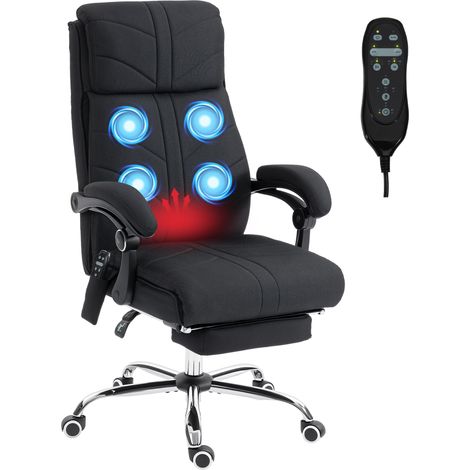 Vinsetto Vibration Massage Office Chair with Heat, Footrest, Black (1/5)