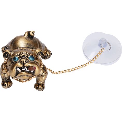 Sculpture de bouledogue doré, figurine décorative pour bureau.