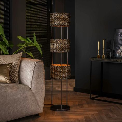 Lampe sur pied en jacinthe d'eau 3 abat-jour TASMANIE (1/5)