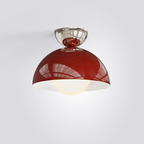 Plafonnier, Lustre en métal avec ampoule, Plafonnier semi-encastré, Suspension, Lumière blanche 6000 K (rouge) (1/5)