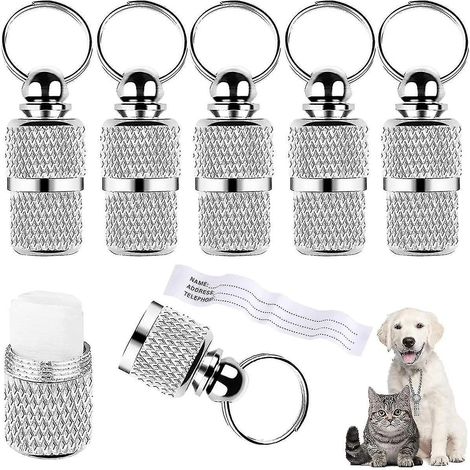 Lot de 10 étiquettes d'adresse pour animaux avec anneau porte-clés, étiquette pour chien ou collier (1/3)