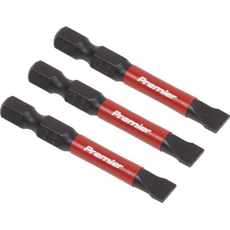 Sealey AK8228 Premier Slotted Impact Power Tool Bits 6.5 x 50mm 3pc (1/5)