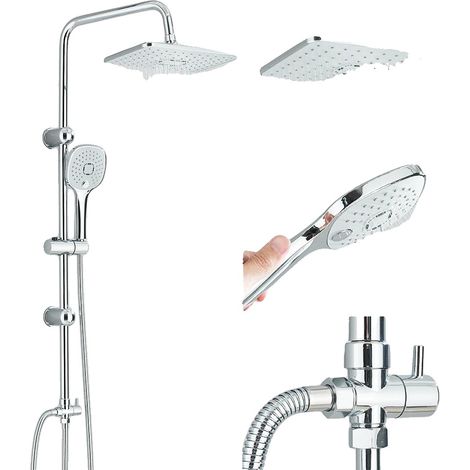 Système de douche, fonction à main, design contemporain, Chrome (1/2)