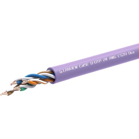 Cavo di rete Lanview CAT5e U-UTP LSZH, DCA, viola, 305 m, filo da 0,49 mm, LVN122152