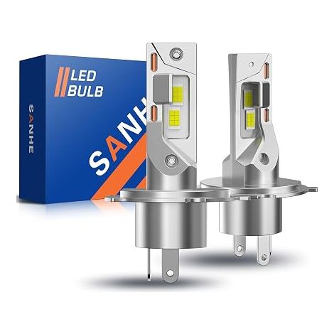 Ampoules H4 LED pour Voitures et Moto, 6500K Blanche H4/9003/HB2 Lampes Remplacement pour Halogènes (1/5)