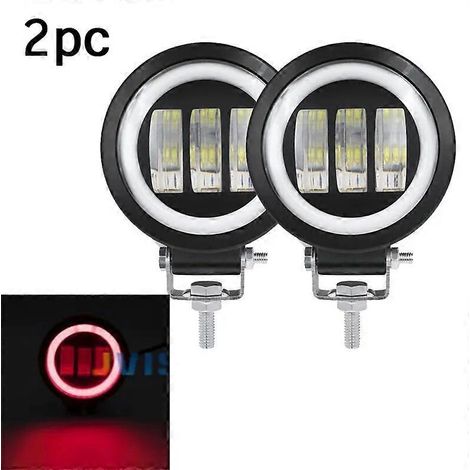 2PCS / 1PCS LED Projecteur de travail Niva 4x4 tout-terrain pour voiture, camion, quad, SUV, remorque, moto tout-terrain, feux de conduite étanches 2x rouge (.383) (1/5)