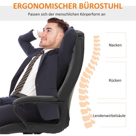Fauteuil de bureau massant, siège de direction ajustable en hauteur, pivotant ergonomique, 6 zones de vibration, couleur marron (1/4)
