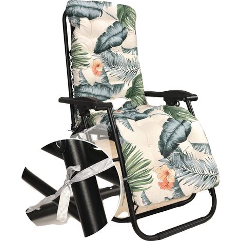 Cuscino per sdraio, in cotone PP, design ergonomico, rivestimento antiscivolo, cinghie di fissaggio regolabili, compatibile con sedie con schienale alto. (1/5)