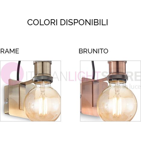 Applique Rustica-Country Frida Metallo Ottone Brunito 1 Luce E27 (1/4)