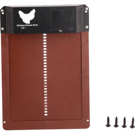 Ouvre-porte de poulailler en plastique, coffre-fort automatique, détection de lumière, ouvre-maison marron