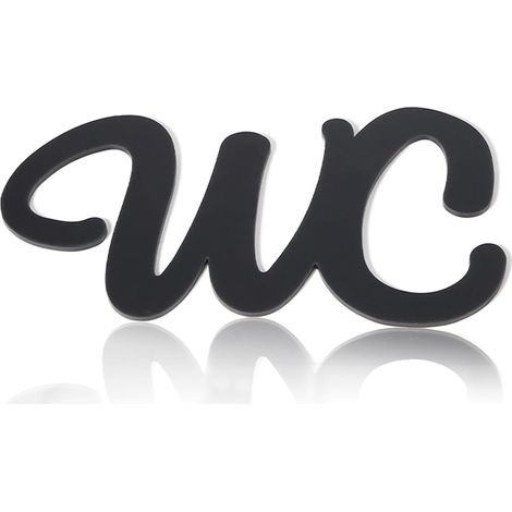 Stickers WC Tridimensionnel, 23 x 12,5 cm Grand Stickers Porte, Acrylique Autocollants de Décoration pour Porte, Noir Panneau WC pour Porte, Deco WC pour Centres Commerciaux (1/5)