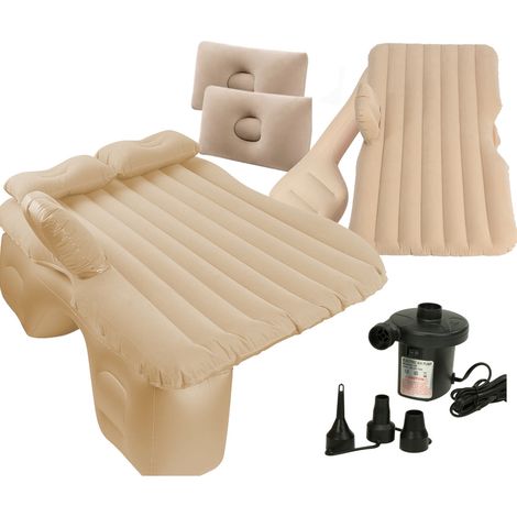 Colchón para cama de coche inflable + bomba beige