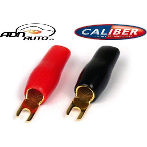 2 Cosses Fourches 20mm2 M4 - 1 Rouge 1 Noir